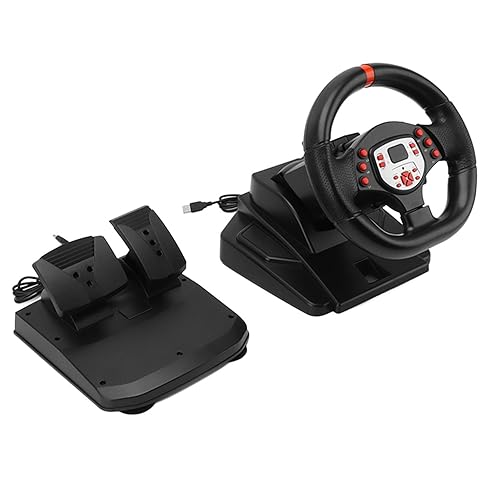 Volante de Corrida, Simulador de Corrida 5 Em 1 Força Motriz Volante de Corrida Vibração Volante par