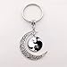 Porte-clés Mode Blanc Cat Blanc Cristal Cristal Clé de Cristal Hommes Femmes Pendentif Pendentif Keyring Dôme Charme Ring Ring Ambre Cadeau préféré Key (Color : Silver 1)
