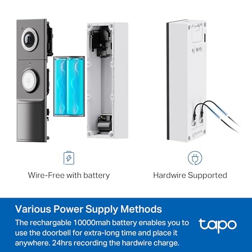Tapo D235 2K 5MP Doorbell Wireless 180°DFOV Ultra-Wide Video Doorbell Wireless or Wired,Battery 210 Day,Ring Chime Included,Head-to-Toe View IP66,TP-Link Free AI Detection,Alexa,No Monthly Fee - Image 6