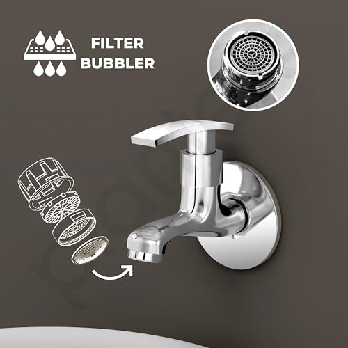 Image of Plantex Single Lever Bib Cock Water Tap for Bathroom with Brass Spindle /Wash Basin Tap for Home /Tap for Bathroom with Water Saving Aerator-(Samar-Chrome)