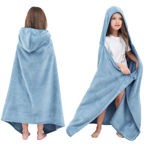 Hiturbo Kids Hooded Bath Towel: Soft Plush Pool Beach Fleece Towel Blanket - 50"x30" Toddler Towels Wrap for Boys Girls 3-12 Years (Blue) by Hiturbo - Image 5