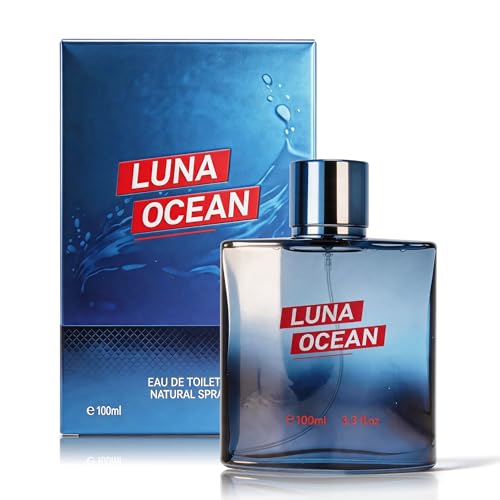 Image of AFLUXE Luna Ocean Eau de Toilette for Men, Clean Aromatic Fougere Ocean Cologne, Long Lasting Scented Mens Perfume, 3.3 fl oz (100 ml)