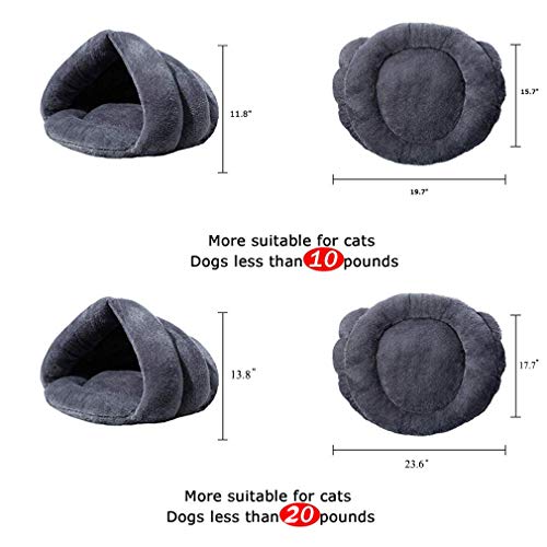 Beskie Pet Tent Cave Bed For Small Medium Cats Dogs Pets Sleeping Bag Thick Fleece Warm Slipper Dog Bed Cuddler Burrow House Hole Igloo Nest Cozy Triangle Bed For Cat Puppy #TOP4