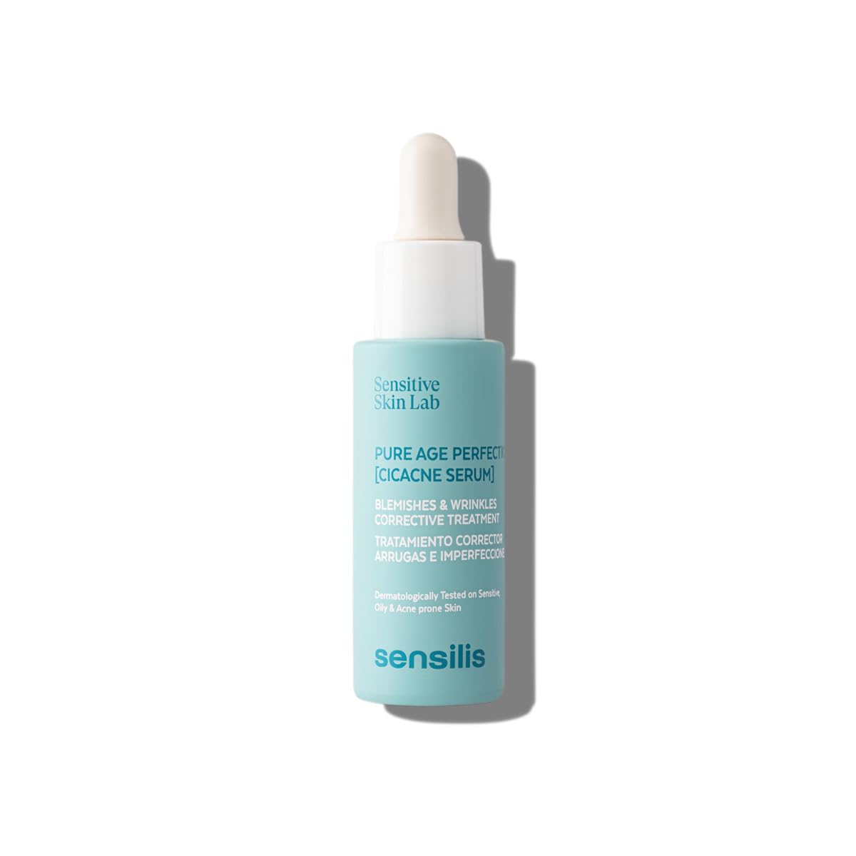 Sensilis - Pure Age Perfection Cicakn, Sérum Double Correction, 30 ml | Acide Mandélique, Prébiotiques, Oil Free, Corrige Imperfections et Rides, Peaux Grasses ou Acnéiques, Texture Sérum, Visage