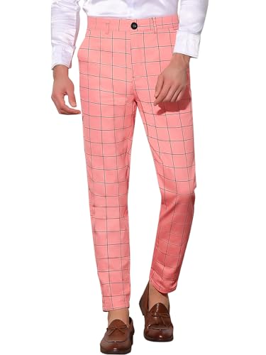 Pantalon de costume à carreaux ajusté qui ne froisse pas pour éliminer l'inconfort assis