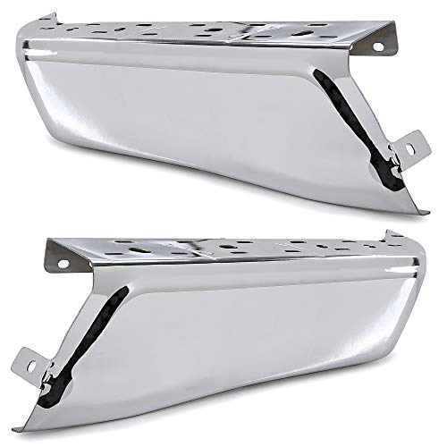 Ecotric Rear Bumper Ends Caps Cover Compatible With 2015-2020 Ford F150 Replacement For Fo1102380 W/O Park Sensor Holes Chrome Steel Left & Right #TOP1