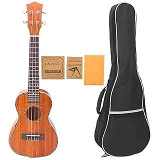 Cyllde Ukulélé Acajou 23″ Ukulélé Brun Acajou avec Poche Capo String Chiffon De Nettoyage Instrument Ukulélé String Guitar Instrument - Les Beatles, Paul McCartney, John Lennon, RIngo Starr, George Harrison