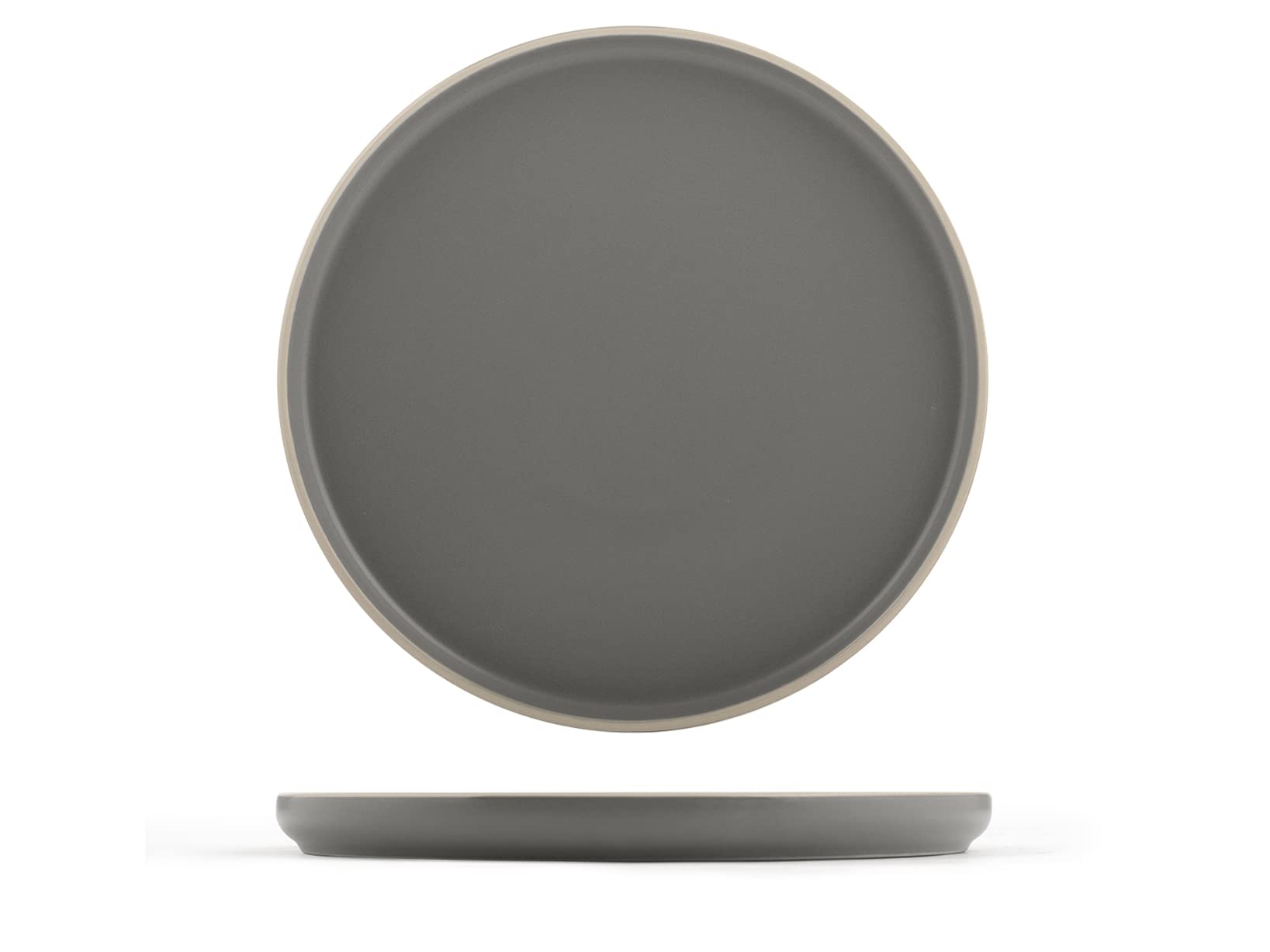 H&H Servizio Tavola Bergen 18 Pezzi in Stoneware Opaco – Piatti Piani, Fondi e Frutta – Lavabili in Lavastoviglie e Adatti al Microonde – Design Moderno, Colori Naturali