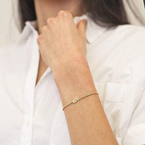 Miniatura 5 de Tobillera personalizada con nombre hecha con cualquier nombre, chapada en oro de 18 quilates, tobillera personalizada con piedra natal, pulsera de