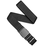Arcade Belts Mens Explore Belt, Stretch Webbing for Max Comfort & Custom Fit, Metal-Free Buckle, Machine Washable Travel Belt, Black