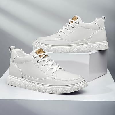 Men's Elevator Shoes Invisible Height Increasing Shoes Premium Leather Fashion Casual Shoes 2.4 Inches Taller Comfortable Walking Shoes for Heel