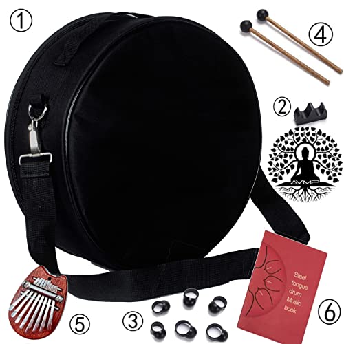 Avmp White Steel Tongue Drum 13 Note 12 Inch C Major Hand Pan Drums Instrument Free Kalimba Travel Bag Rattan Mallets Finger Picks Book Theta Spot Toung Handpan Percussion Gift Set For Adults & Kids #TOP1