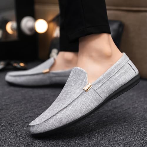 Loafers for Men Round Toe Suede Solid Color Cloth Shoes Flexible Slip Resistant Anti-Slip Classic Slip-ons3