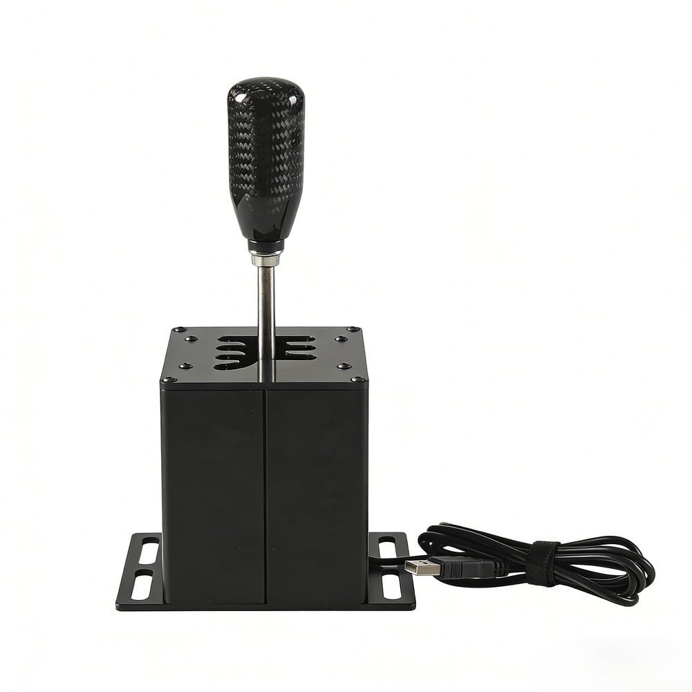 BildeeMait Palanca de cambios de carreras para Logitech G29 G27 G25 G920 para Thrustmaster T300RS, PC USB de metal con accesorio de simulación de perilla