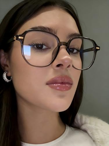 Image of Dollger Blue Light Glasses for Women Oversized Square BlueLight Blocking Large Frame Stylish Eyeglasses
