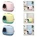 Enclosed Cat Litter Tray, Kitten Potty Toilet, Sand Leakage Prevention for All Cat Litter Types(Blue)