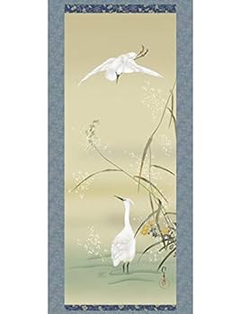 Amazon | 掛軸 酒井抱一 芦に白鷺図 (あしにしらさぎず) 尺五