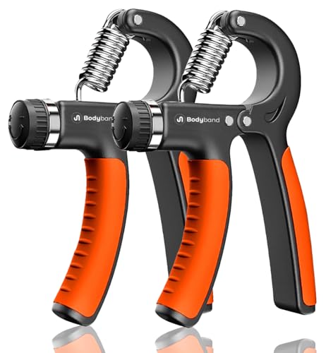 Bodyband Adjustable Hand Grip Strengthener 10-40 Kg Hand Gripper for Men & Women for Gym Workout Equipment to Use in Home for Forearm Exercise, Finger Exercise Power Gripper - Black Orange Pack of 2