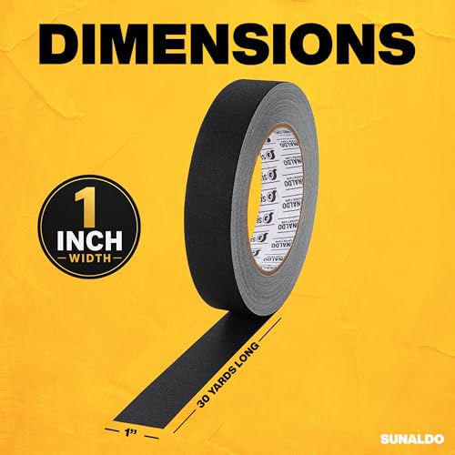 Image of Gaffers Tape Heavy Duty, Easy to Rip, Residue-Free Professional Grade Floor Tape for Electrical Cords, Matte Finish Non Reflective, Weather Resistant (1, Black, 1 inch x 30 Yards)