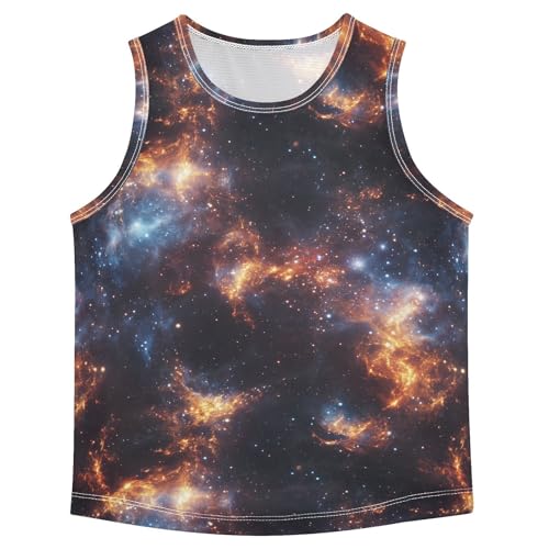 Boys Tank Top Shirts Galaxy Colorful Sleeveless T-Shirts Crew Neck for Kids Clothing Children
