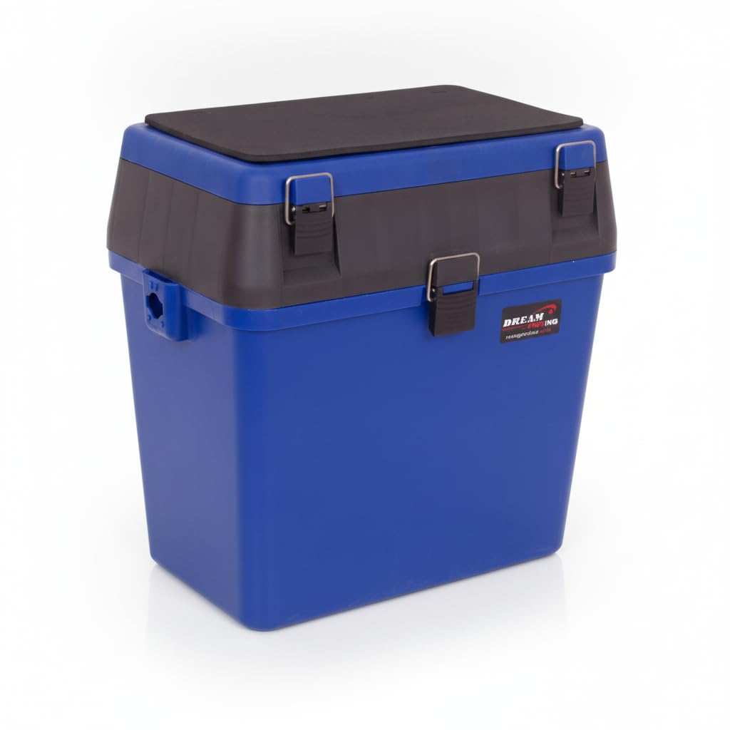 Tragbare Angel‑Sitzbox mit Schultergurt, Angelkoffer mit Sitzfunktion | Robuste Tackle‑Box zum Sitzen und Tragen, Praktischer Aufbewahrungskoffer für Angelausrüstung im Außenbereich