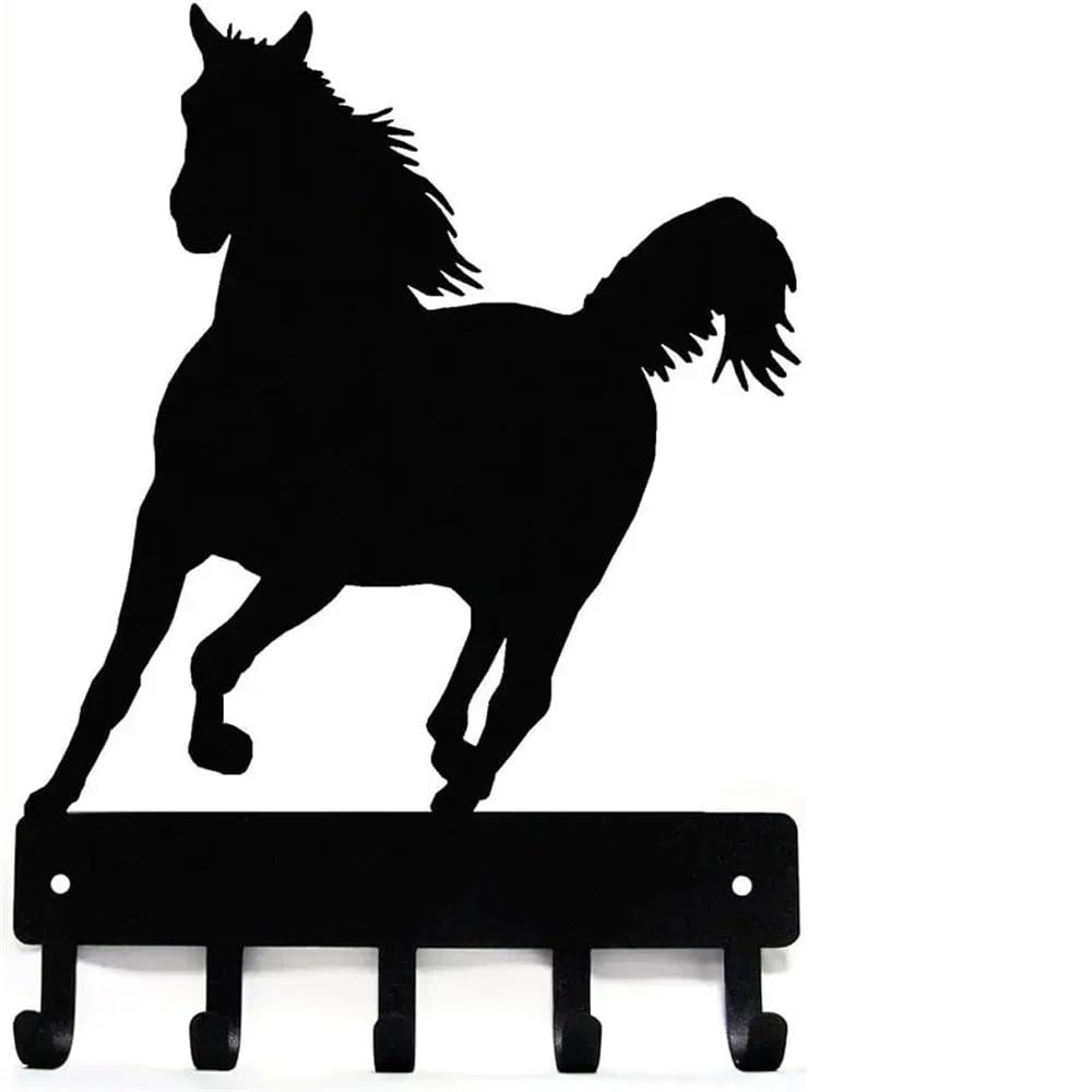 Percha Arte de pared colgante metal for una elegante organización colgadores llaves caballo montado en la y acento decorativo for el hogar