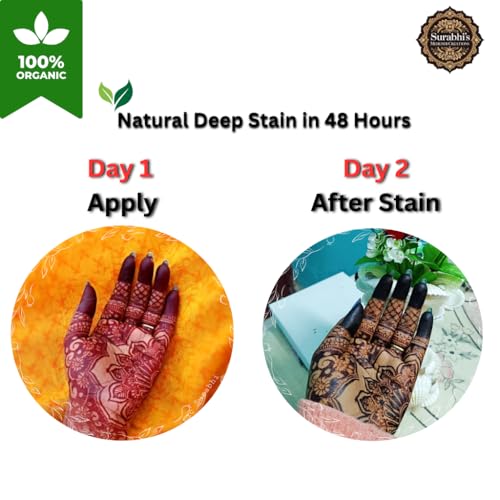 Image of Surabhi's Organic Mehendi Cones Pack of 12 | Natural Mehndi | Long Lasting Dark Color | Chemical-Free