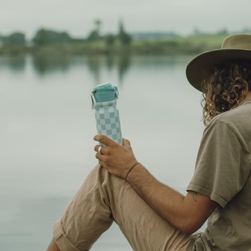 Image of BJPKPK 25 oz Insulated Water Bottle, Straw, Handle, Stainless Steel Flask | Leak Proof Locking Lid, Thermal, Double Wall Vacuum, Keeps Hot /Cold, Dishwasher Safe, Travel & Sports, Indigo Black