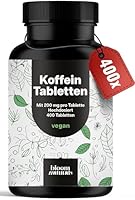 Koffeintabletten hochdosiert – 400 Tabletten – 200 mg Koffein pro Tablette, vegan – Laborgeprüft & produziert in Deutschland - Laborgeprüft - Verpackung kann variieren