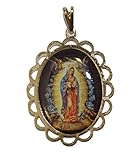 medalla virgen de guadalupe oro Collar Virgen de Guadalupe Diamantados of Florida Medalla Virgen De Guadalupe chapado en oro de 18 quilates Medalla Enchapado Colgante con cadena de 45,7 cm