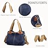 DIRRONA Mode Femmes Toile Sac à Main Voyage Sac Messenger Grande Sacs à Bandoulière Femme Multifonction Décontracté Sac Femme L'école Sac De Toile Bleu #3
