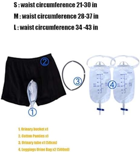 Saco de drenagem de urina para adultos, coletor de urina, cuecas portáteis para incontinência urinár