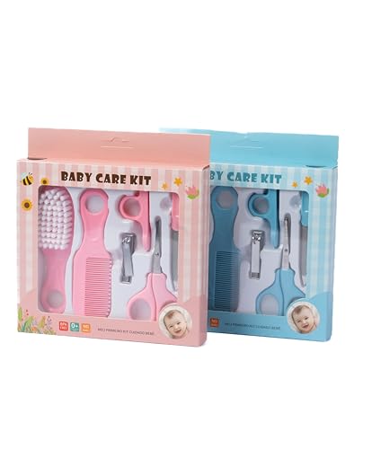 Kit De Higiene e Cuidados para Bebê Recém Nascido 6 Peças Azul Menino