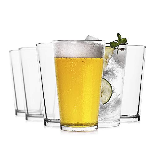 image for LUXU Classic Beer Pint Glasses(16 oz),Premium Pub Beer Glasses with Th