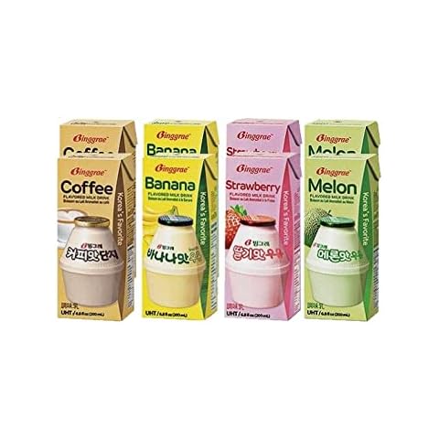 BINGGRAE MILK - BANANA, STRAWBERRY, MELON, COFFEE FLAVOR (2-2-2-2) 8 PACKS Cover