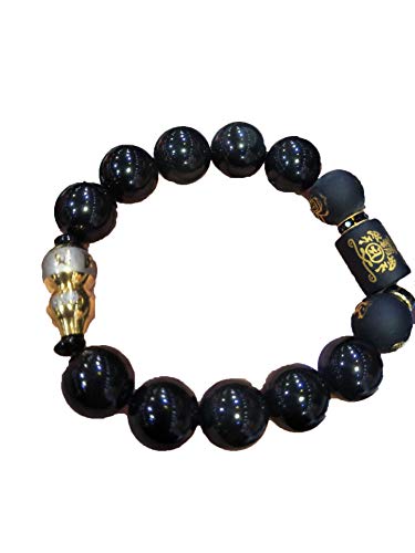 Bracelet d'obsidienne naturelle - Cadeau idéal de lithothérapie pour homme et femme