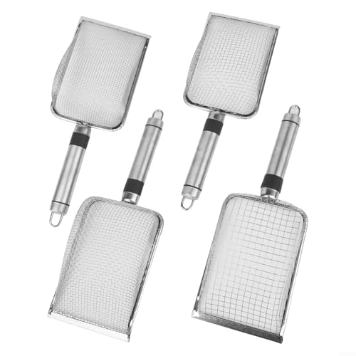 Eawfgtuw Tamis de sol de jardin avec tamis en maille interchangeables 2 mm, 2,8 mm, 3,8 mm, 5 mm, poignée ergonomique pour le compost, le sable, tamisage, 31 x 15 x 12 cm, outil de jardinage (2,0 +