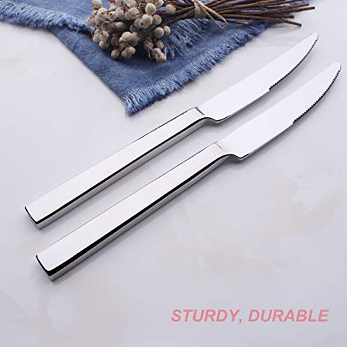 image for OMGard Premium Steak Knife Set 6 Piece Stainless Steel Extra Heavy Wei
