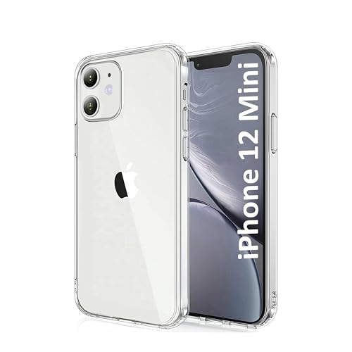 Crystal Clear Compatible With iPhone 12 Mini Case, [10X Anti-Yellowing] Thin Slim Soft TPU Silicone Shockproof Phone Cover Case for iPhone 12 Mini 5.4