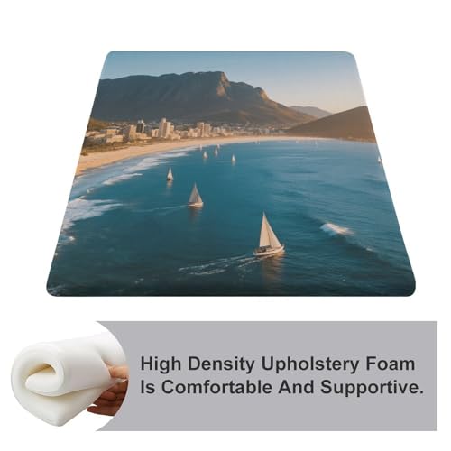 Cojín cuadrado para silla de exterior con acolchado cómodo de 3 cm para patio y oficina 4
