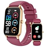 Reloj Inteligente Mujer Hombre con Llamadas Bluetooth, 110+ Deportivos Modos Smartwatch, 1.57" Monitor de Sueño/Podómetro/SpO2/Pulsómetro Pulsera Actividad, Impermeable IP68 para Android iOS, Rojo