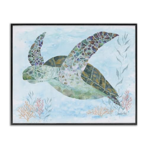 'Mosaic Tortoise Underwater'| Framed Giclee Art