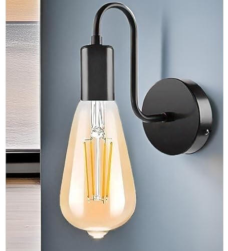 Image of SINOMAN Metal Wall Light For Living Room Modern /Wall Lamps For Bedroom /For Living Room /Wall Lights For Home Decoration /Bedside Wall Lamp (Deny Wall Sconce, With Bulb)