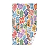 EtherSpher Kleine Baumwoll-Handtücher, bunt, niedlich, Cartoon-Briefmarken, Waschlappen, 40,6 x 71,1 cm
