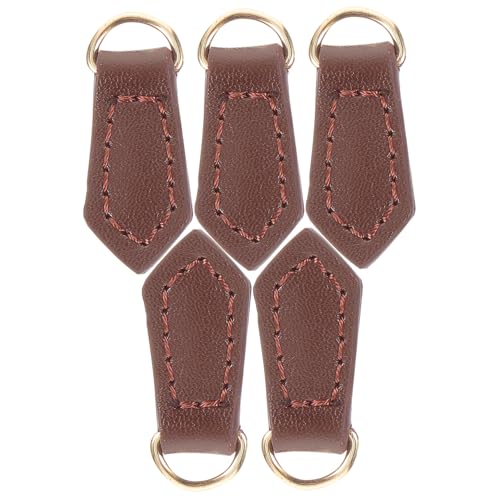 Angoily 5pcs Zipper Pull Pendant for DIY Clothing Backpacks Bags Purses Metal Leather Material