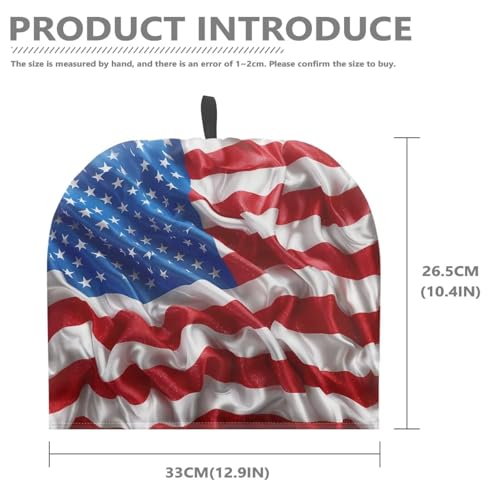 Image of Patriotic American Flag Tea Cozy Teapot Cosy Insulated Tea Kettle Quilt Breakfast Warmer Kettle Pot Dust Cover for Teapot for July 4th Independence Day Decor