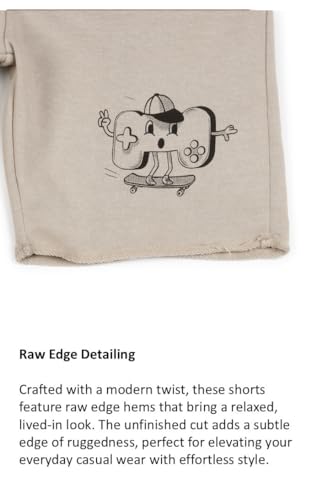 Image of Alan Jones Clothing Boys Cotton Bermuda Shorts |Raw Edge Detailing | Ribbed Waist with Drawstring | Casual, Play & Loungewear | Age 5-16 Years