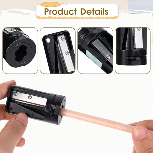 3 Stück Zimmermanns-Bleistiftspitzer für Holzarbeiten, Bleistiftschneider für Holzbearbeitung, Schwarz