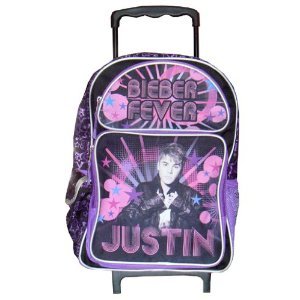 Purple Full Size Justin Beiber Rolling Backpack - Purple Justin Beiber Luggage with Wheels