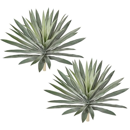 Briful Large Artificial Agave Plant Stems, 2 Pack 18.1in Faux